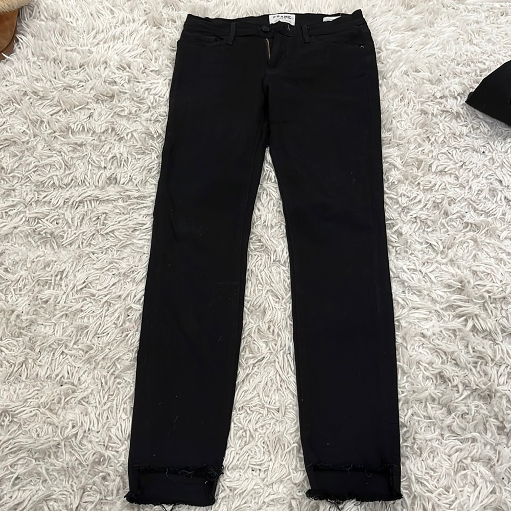 Frame denim black skinny jeans